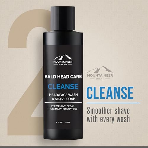 Mountaineer Brand Bald Head Exfoliator & Shampoo – Fresh Natural Scent, Exfoliating Scalp Scrub for Men, 4 oz Avelisse