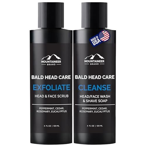 Mountaineer Brand Bald Head Exfoliator & Shampoo – Fresh Natural Scent, Exfoliating Scalp Scrub for Men, 4 oz Avelisse