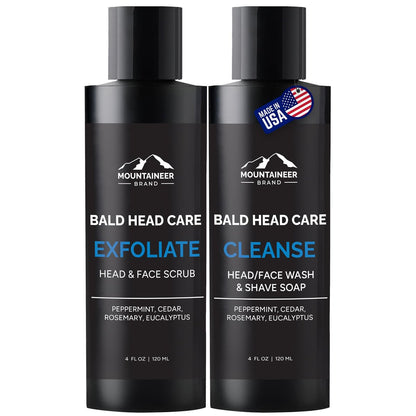 Mountaineer Brand Bald Head Exfoliator & Shampoo – Fresh Natural Scent, Exfoliating Scalp Scrub for Men, 4 oz Avelisse