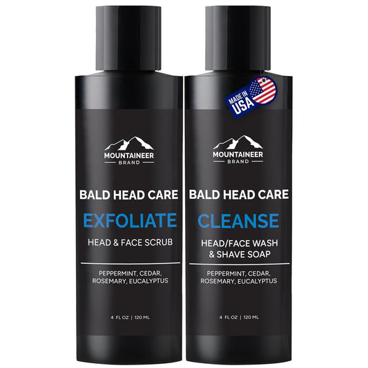 Mountaineer Brand Bald Head Exfoliator & Shampoo – Fresh Natural Scent, Exfoliating Scalp Scrub for Men, 4 oz Avelisse