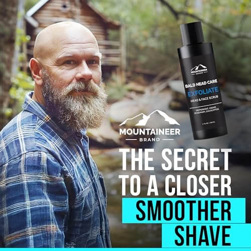 Mountaineer Brand Bald Head Exfoliator & Shampoo – Fresh Natural Scent, Exfoliating Scalp Scrub for Men, 4 oz Avelisse