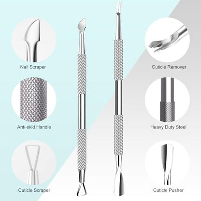 Cbiumpro 5-Pack Cuticle Trimmer Set – Professional Stainless Steel Manicure & Pedicure Tools Kit with Case