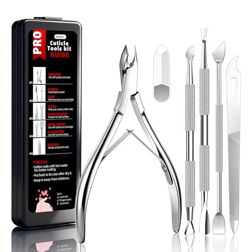 Cbiumpro 5-Pack Cuticle Trimmer Set – Professional Stainless Steel Manicure & Pedicure Tools Kit with Case - görsel 2