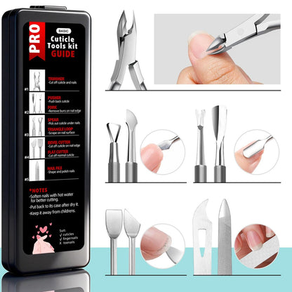 Cbiumpro 5-Pack Cuticle Trimmer Set – Professional Stainless Steel Manicure & Pedicure Tools Kit with Case