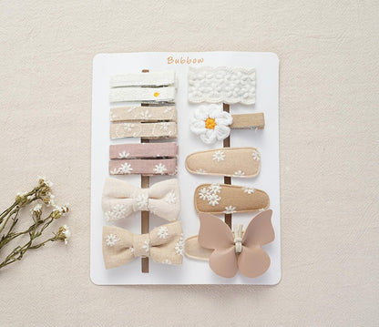 13 Pcs Hair Clips for Girls with Bows, Butterfly, Flower - Fully Lined Alligator Clips & Barrettes, Handmade Hair Accessories for Baby, Toddler, Young Kids, School Age Girls Gifts