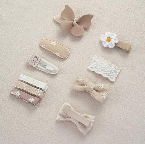 13 Pcs Hair Clips for Girls with Bows, Butterfly, Flower - Fully Lined Alligator Clips & Barrettes, Handmade Hair Accessories for Baby, Toddler, Young Kids, School Age Girls Gifts - görsel 13