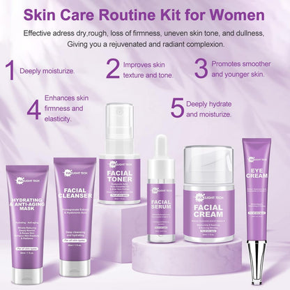 Anti-Aging Skincare Set - 6 Piece Korean Retinol Routine for Women & Teens Avelisse