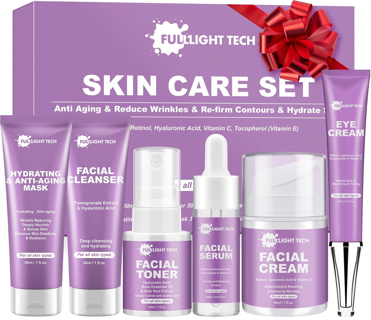 Anti-Aging Skincare Set - 6 Piece Korean Retinol Routine for Women & Teens Avelisse