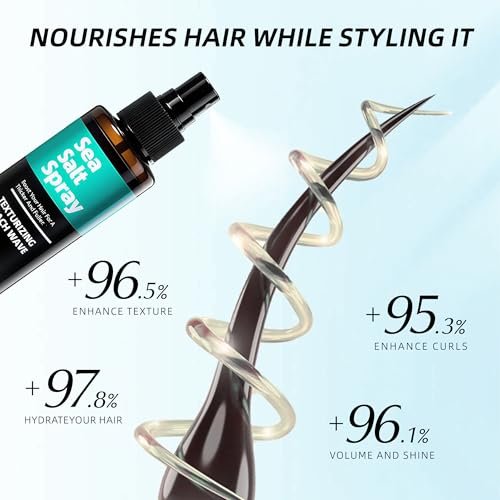 Berlaney Sea Salt Spray for Hair - Texture & Volume, Alcohol Free, Coconut Scent, Matte Finish, 5 fl oz - görsel 9