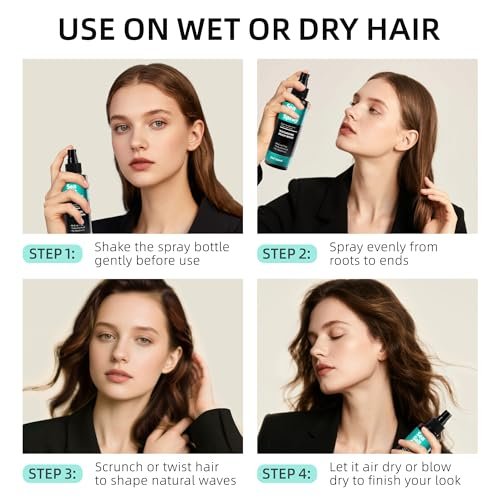 Berlaney Sea Salt Spray for Hair - Texture & Volume, Alcohol Free, Coconut Scent, Matte Finish, 5 fl oz - görsel 13
