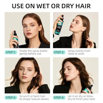 Berlaney Sea Salt Spray for Hair - Texture & Volume, Alcohol Free, Coconut Scent, Matte Finish, 5 fl oz