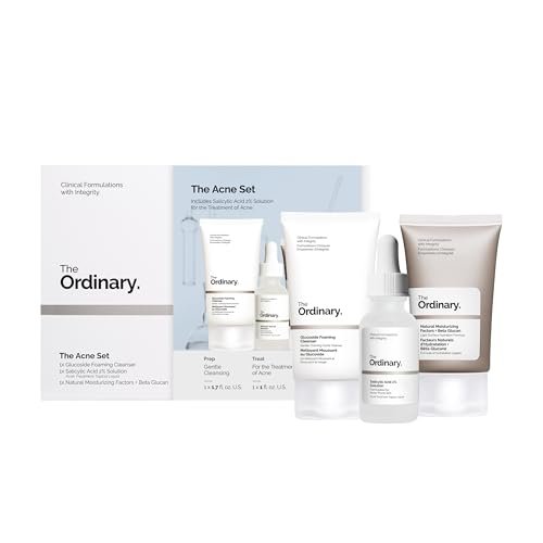 The Ordinary The Acne Set – 3-Step Skin Regimen with Glucoside Foaming Cleanser, Salicylic Acid 2% Solution, and Natural Moisturizing Factors + Beta Glucan Avelisse