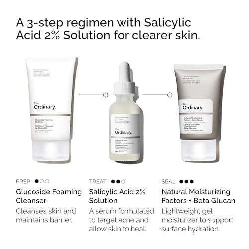 The Ordinary The Acne Set – 3-Step Skin Regimen with Glucoside Foaming Cleanser, Salicylic Acid 2% Solution, and Natural Moisturizing Factors + Beta Glucan Avelisse