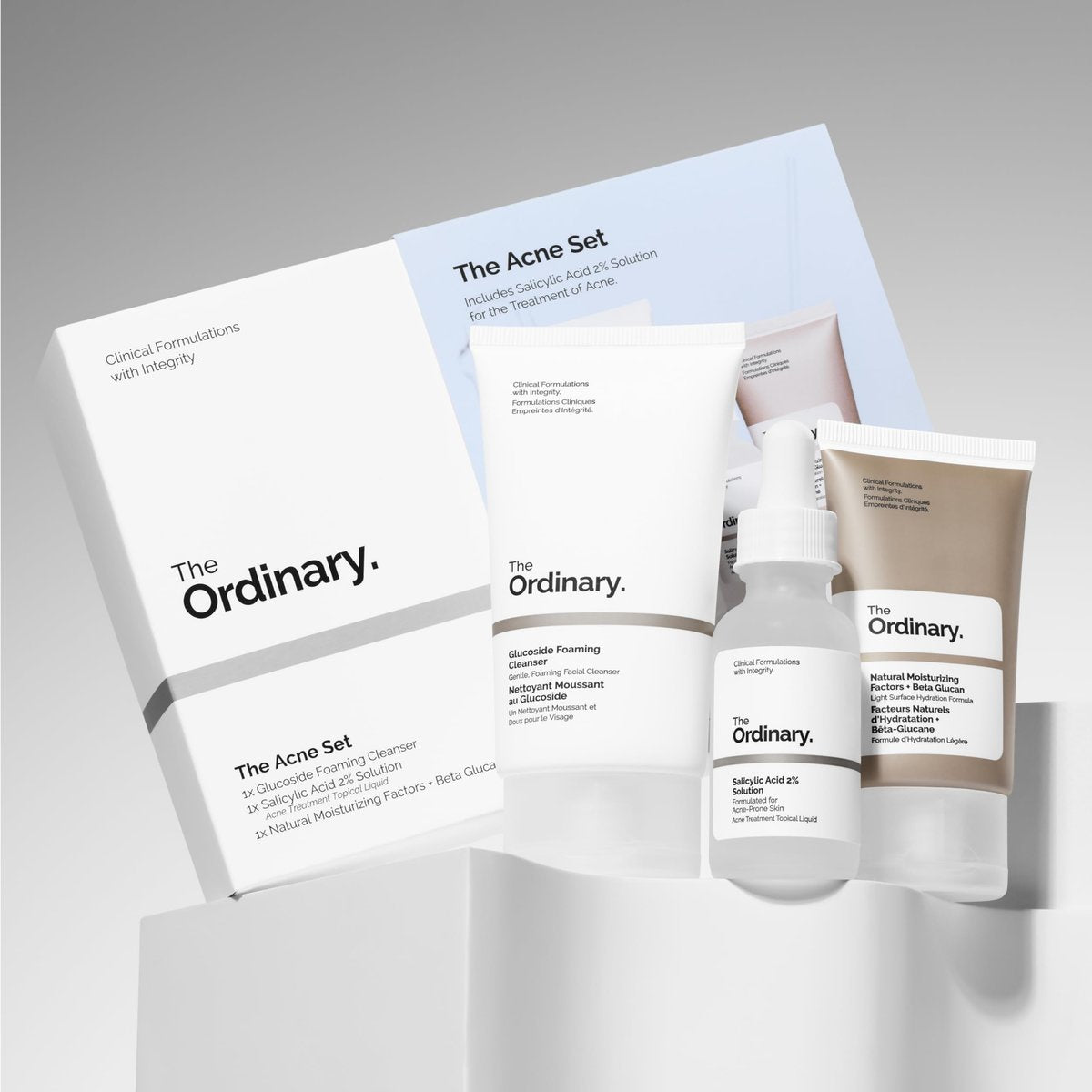 The Ordinary The Acne Set – 3-Step Skin Regimen with Glucoside Foaming Cleanser, Salicylic Acid 2% Solution, and Natural Moisturizing Factors + Beta Glucan Avelisse