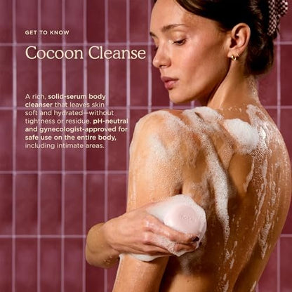 HANNI Cocoon Cleanse Serum with Shea Butter & Eucalyptus – Soap-Free Hydrating Body Wash & Shaving Cream (3.7 oz) Avelisse