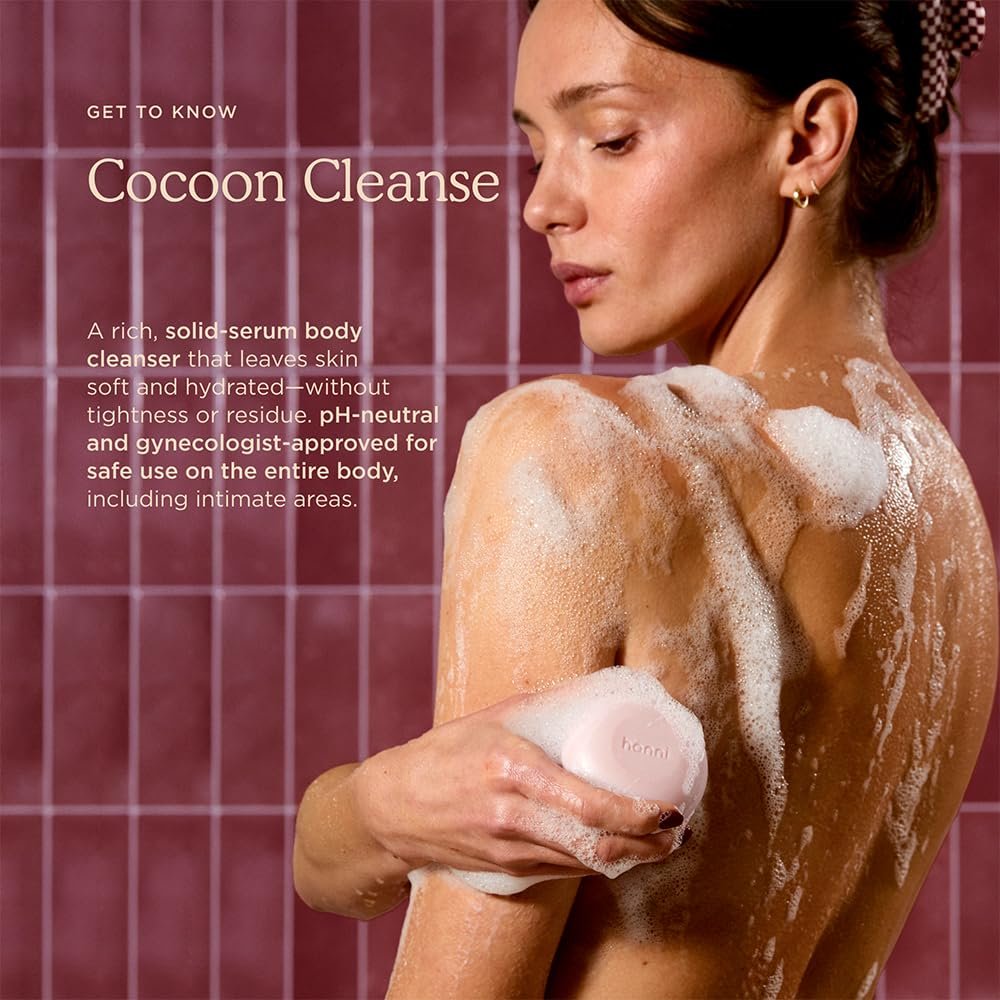 HANNI Cocoon Cleanse Serum with Shea Butter & Eucalyptus – Soap-Free Hydrating Body Wash & Shaving Cream (3.7 oz) Avelisse