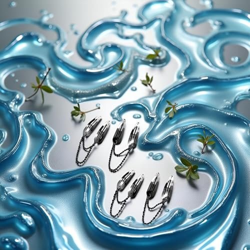 4 PCS Silver Metal Snap Hair Clips with Chain Cross Heart Pendant - BWESOO - görsel 5
