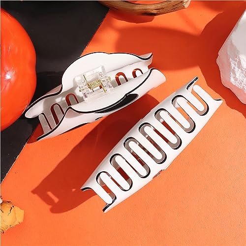 AUOCATTAIL Halloween Hair Claw Clip 2-Pack – Big Ghost Face Hairpin, Funny Ponytail Clip, Scream Grimaces Scary Styling Shark Hair Accessories - görsel 6