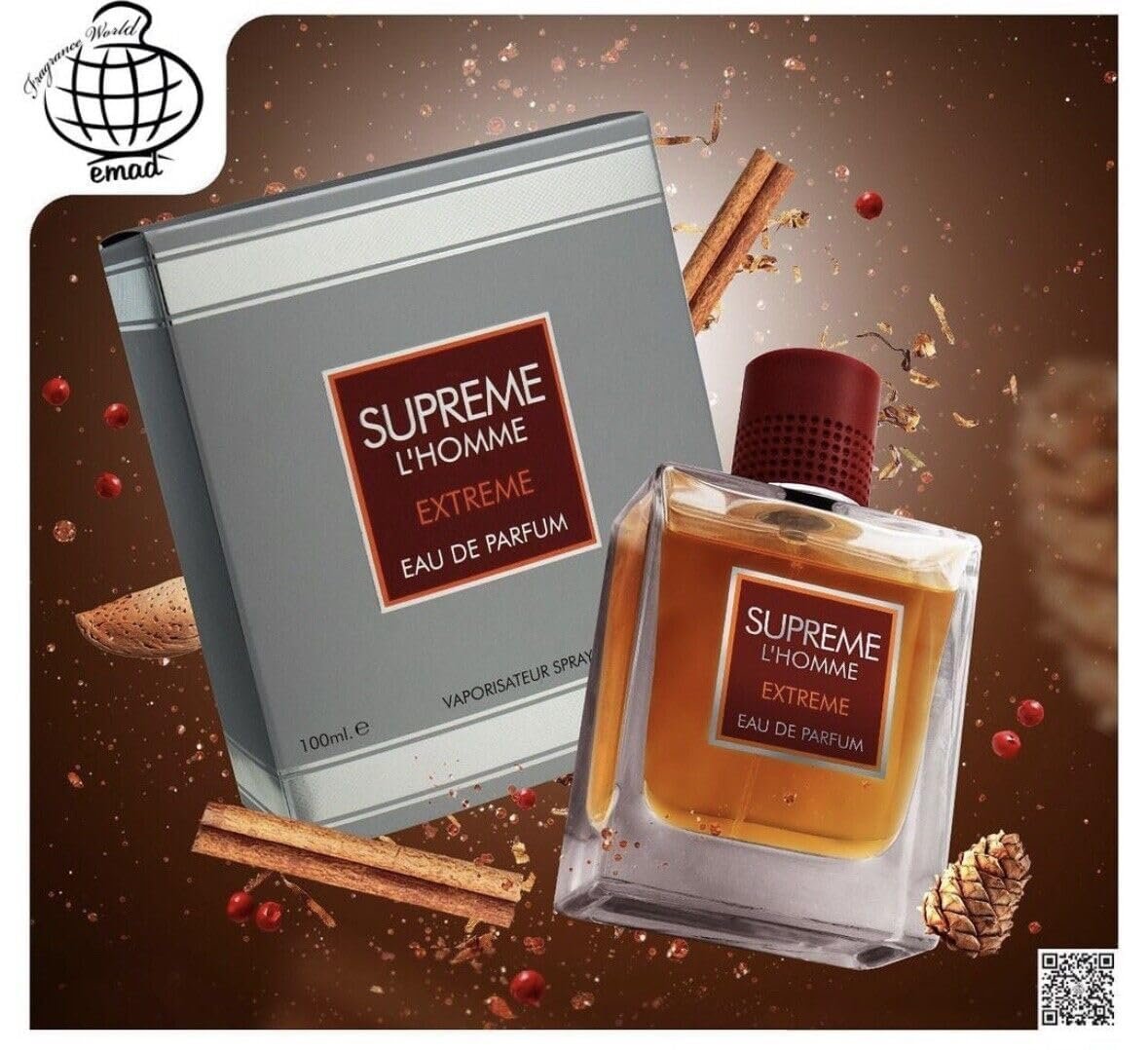 Fragrance World Supreme L'Homme Extreme Eau de Parfum for Men - 3.4 oz Long-Lasting Scent - görsel 3