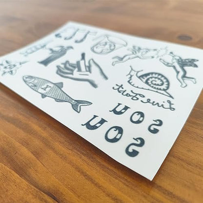 Carmy Inspired Temporary Tattoos Set - Multicolor Various Sizes
