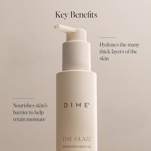 DIME Beauty Glaze Body Oil – Fast-Absorbing Non-Greasy Dry Oil with Argan, Jojoba & Rosehip – Hydrating Body Glow – Vegan & Cruelty-Free – 4 oz / 120 ml Avelisse