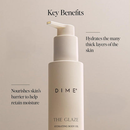 DIME Beauty Glaze Body Oil – Fast-Absorbing Non-Greasy Dry Oil with Argan, Jojoba & Rosehip – Hydrating Body Glow – Vegan & Cruelty-Free – 4 oz / 120 ml Avelisse