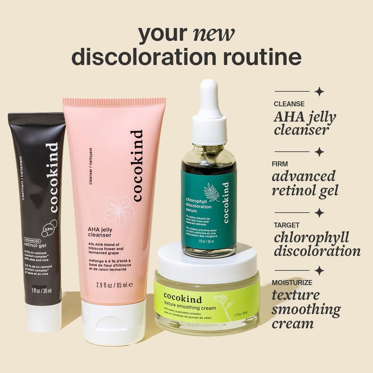 Cocokind Chlorophyll Discoloration Serum - Sensitive Skin Friendly Spot Fading Serum for Uneven Tone & Redness, 1 fl oz Avelisse