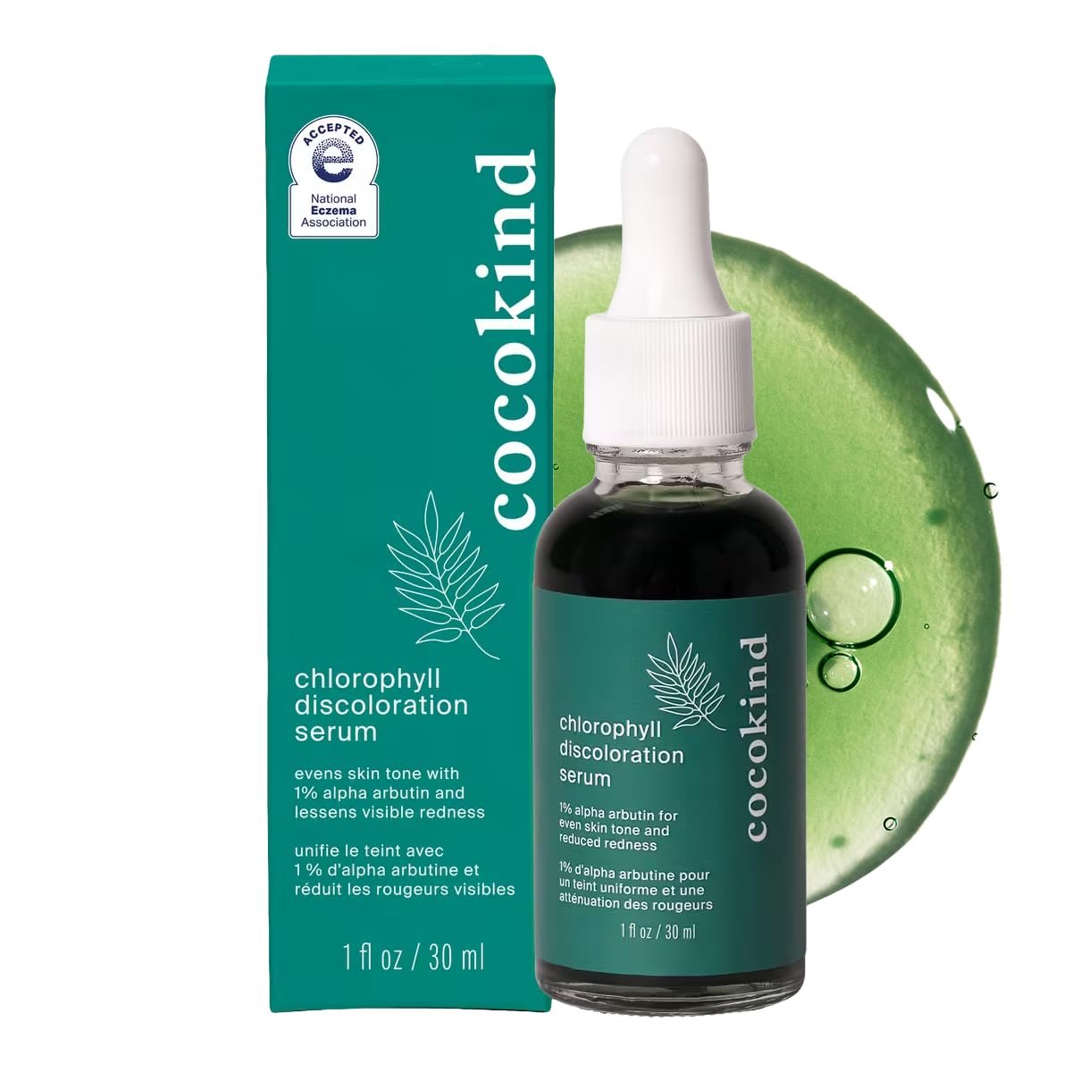 Cocokind Chlorophyll Discoloration Serum - Sensitive Skin Friendly Spot Fading Serum for Uneven Tone & Redness, 1 fl oz Avelisse