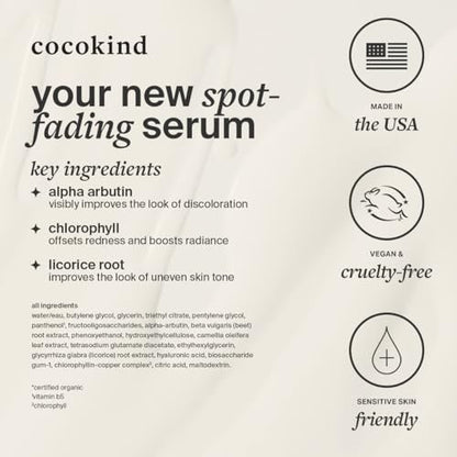 Cocokind Chlorophyll Discoloration Serum - Sensitive Skin Friendly Spot Fading Serum for Uneven Tone & Redness, 1 fl oz Avelisse