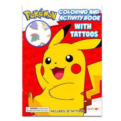 Pokemon Tattoos Party Favors Set - 70 Temporary Tattoos for Kids, Boys, Girls Plus Trading Cards, More | Pokemon Party Supplies Pack