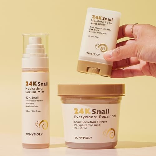 TONYMOLY 24K Snail Moisture Facial Stick 20g – Hydrating Multi Balm with Snail Mucin & 24K Gold for Glowing Skin, Anti-Aging Skincare, Moisture Barrier Protection, Korean Skincare Avelisse