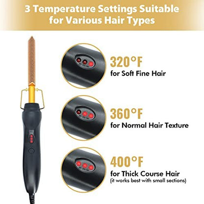 Dolahair Electric Hot Comb for Wigs & Lace Front Wigs - 10-Piece Set with Flat Iron Comb, Lace Melting Band & Wig Installation Kit Avelisse