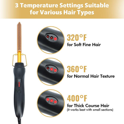Dolahair Electric Hot Comb for Wigs & Lace Front Wigs - 10-Piece Set with Flat Iron Comb, Lace Melting Band & Wig Installation Kit Avelisse