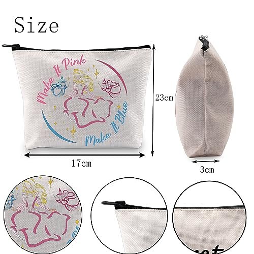 POFULL Fairy Tale Inspired Make It Pink Make It Blue Cosmetic Bag - Sleeping Princess Gift (Make It Pink Bag) - görsel 4