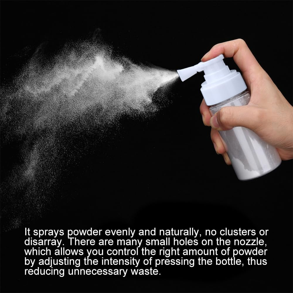 Refillable Barber Powder Bottle Spray – Empty Talc Applicator for Salon & Home Use, 4.7 oz White - görsel 3