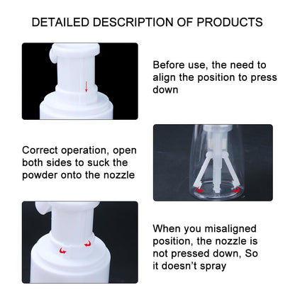 Refillable Barber Powder Bottle Spray – Empty Talc Applicator for Salon & Home Use, 4.7 oz White