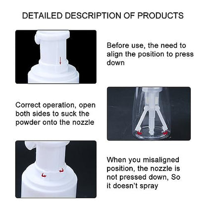 Refillable Barber Powder Bottle Spray – Empty Talc Applicator for Salon & Home Use, 4.7 oz White