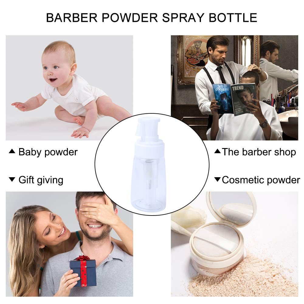 Refillable Barber Powder Bottle Spray – Empty Talc Applicator for Salon & Home Use, 4.7 oz White - görsel 11