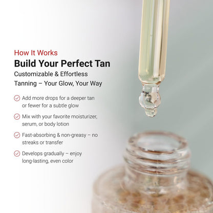 LifeCell Glow Self-Tanning Drops for Face & Body - Customizable Tan with DHA & Squalane, Streak-Free, Hydrating, Fragrance-Free, Non-Comedogenic, Safe for All Skin Types, 1 Fl Oz Avelisse