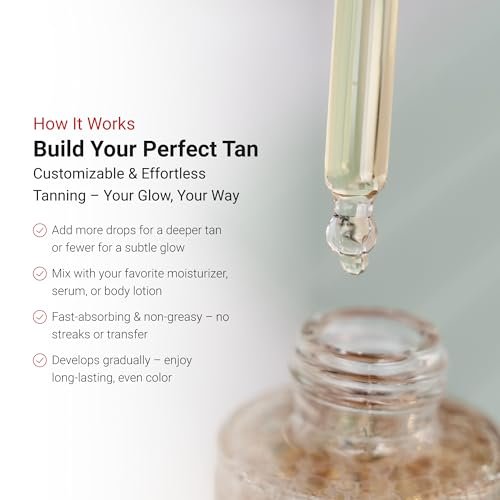 LifeCell Glow Self-Tanning Drops for Face & Body - Customizable Tan with DHA & Squalane, Streak-Free, Hydrating, Fragrance-Free, Non-Comedogenic, Safe for All Skin Types, 1 Fl Oz Avelisse