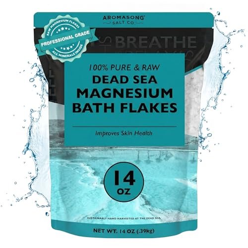 Aromasong Magnesium Flakes from The Dead Sea - 14 OZ Resealable Pack | Muscle Relaxing Magnesium Chloride Bath Salts Soak - görsel 18