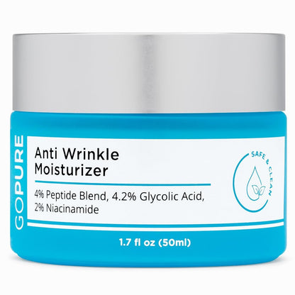 goPure Glyco-Peptide Anti Wrinkle Face Cream with Hyaluronic Acid, Glycolic Acid, Peptides & Vitamin E - Hydrating Anti-Aging Moisturizer, 1.7 fl oz Avelisse
