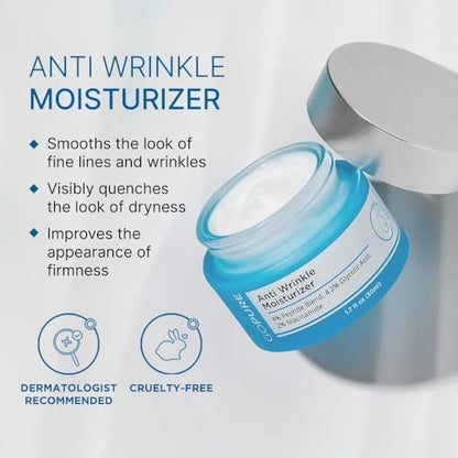 goPure Glyco-Peptide Anti Wrinkle Face Cream with Hyaluronic Acid, Glycolic Acid, Peptides & Vitamin E - Hydrating Anti-Aging Moisturizer, 1.7 fl oz Avelisse