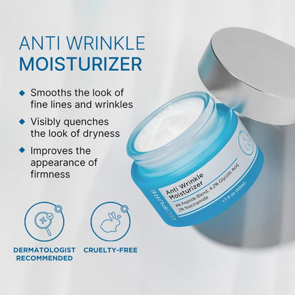 goPure Glyco-Peptide Anti Wrinkle Face Cream with Hyaluronic Acid, Glycolic Acid, Peptides & Vitamin E - Hydrating Anti-Aging Moisturizer, 1.7 fl oz Avelisse