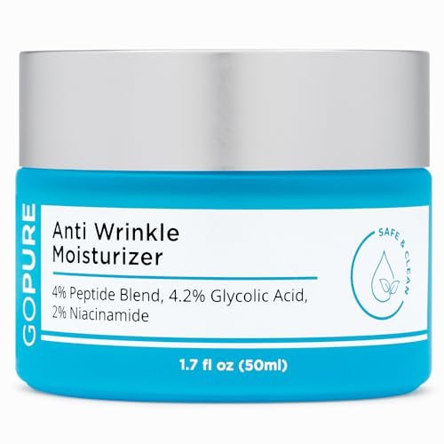 goPure Glyco-Peptide Anti Wrinkle Face Cream with Hyaluronic Acid, Glycolic Acid, Peptides & Vitamin E - Hydrating Anti-Aging Moisturizer, 1.7 fl oz Avelisse