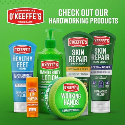 O'Keeffe's Gift Box: Lip Repair with Cherry & Vitamin E, Working Hands, Healthy Feet - 3 Piece Set