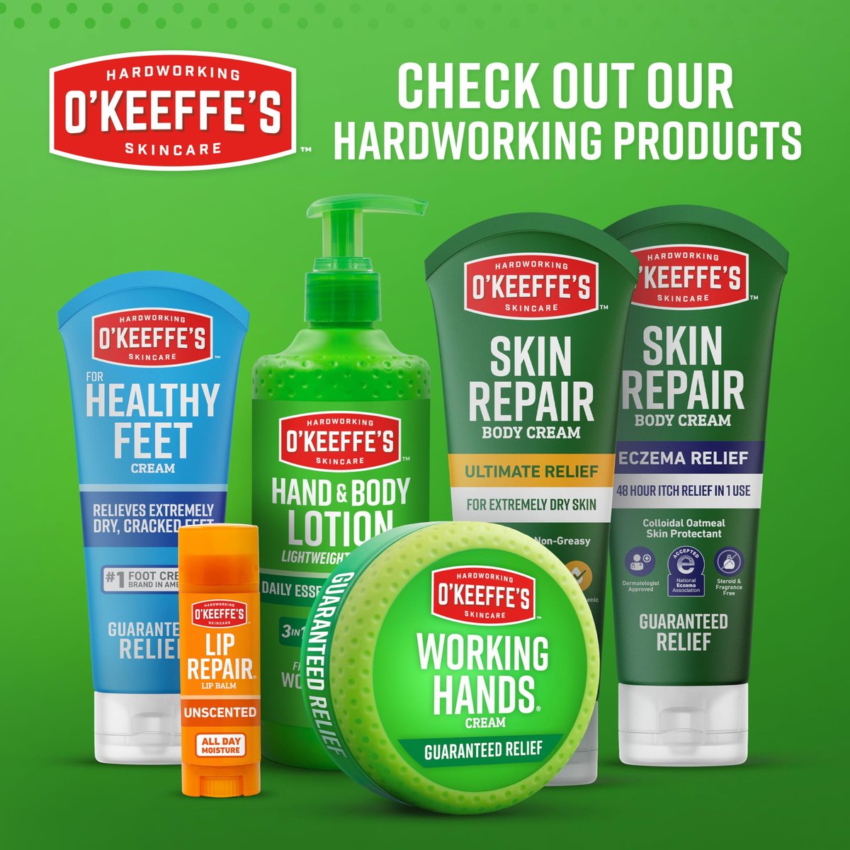 O'Keeffe's Gift Box: Lip Repair with Cherry & Vitamin E, Working Hands, Healthy Feet - 3 Piece Set - görsel 13