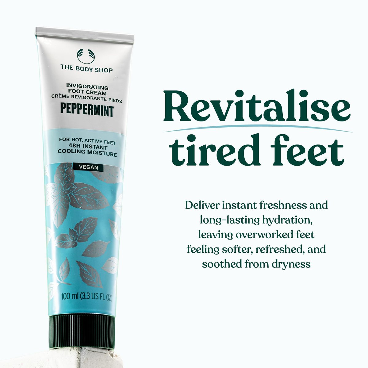 The Body Shop Peppermint Invigorating Foot Cream - 100ml | Cooling & Refreshing Moisturizer for Dry, Tired Feet - görsel 3