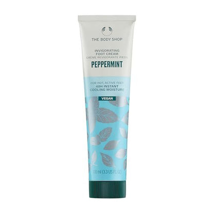 The Body Shop Peppermint Invigorating Foot Cream - 100ml | Cooling & Refreshing Moisturizer for Dry, Tired Feet