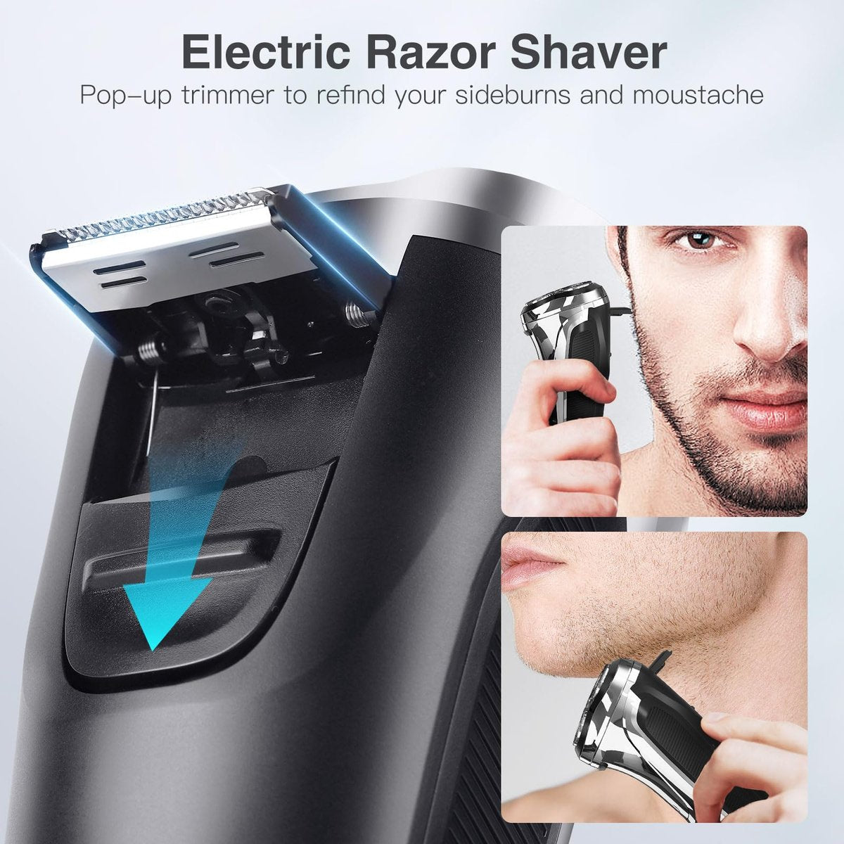 YIRISO Electric Razor for Men - 90Min Long-Lasting Rotary Shaver with 4D Floating Head & LCD Display, Ultra Smooth for Sensitive Skin, IPX6 Waterproof, USB-C Fast Charge, Travel Case - Ideal Gift Avelisse
